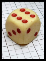 Dice : Dice - 6D Pipped - Ivory Hollow Plastic with Red Pips - Ebay Feb 2016